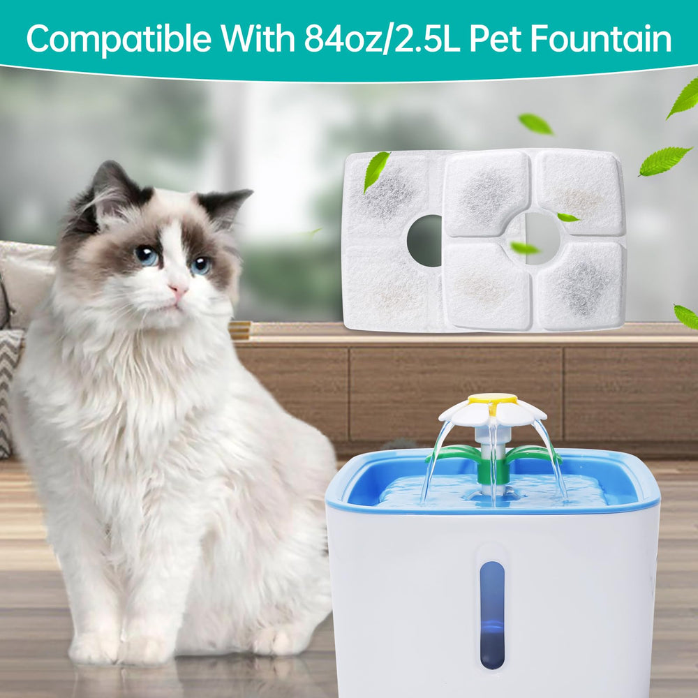 Contenu du pack SgurFin: 4 filtres et 4 éponges pré-filtre pour fontaine 84oz.