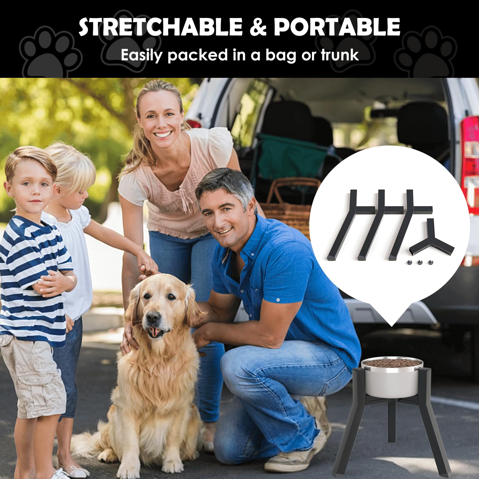 SHAINFUN support-chien-montage-simple-accessoires-inclus facilite l assemblage