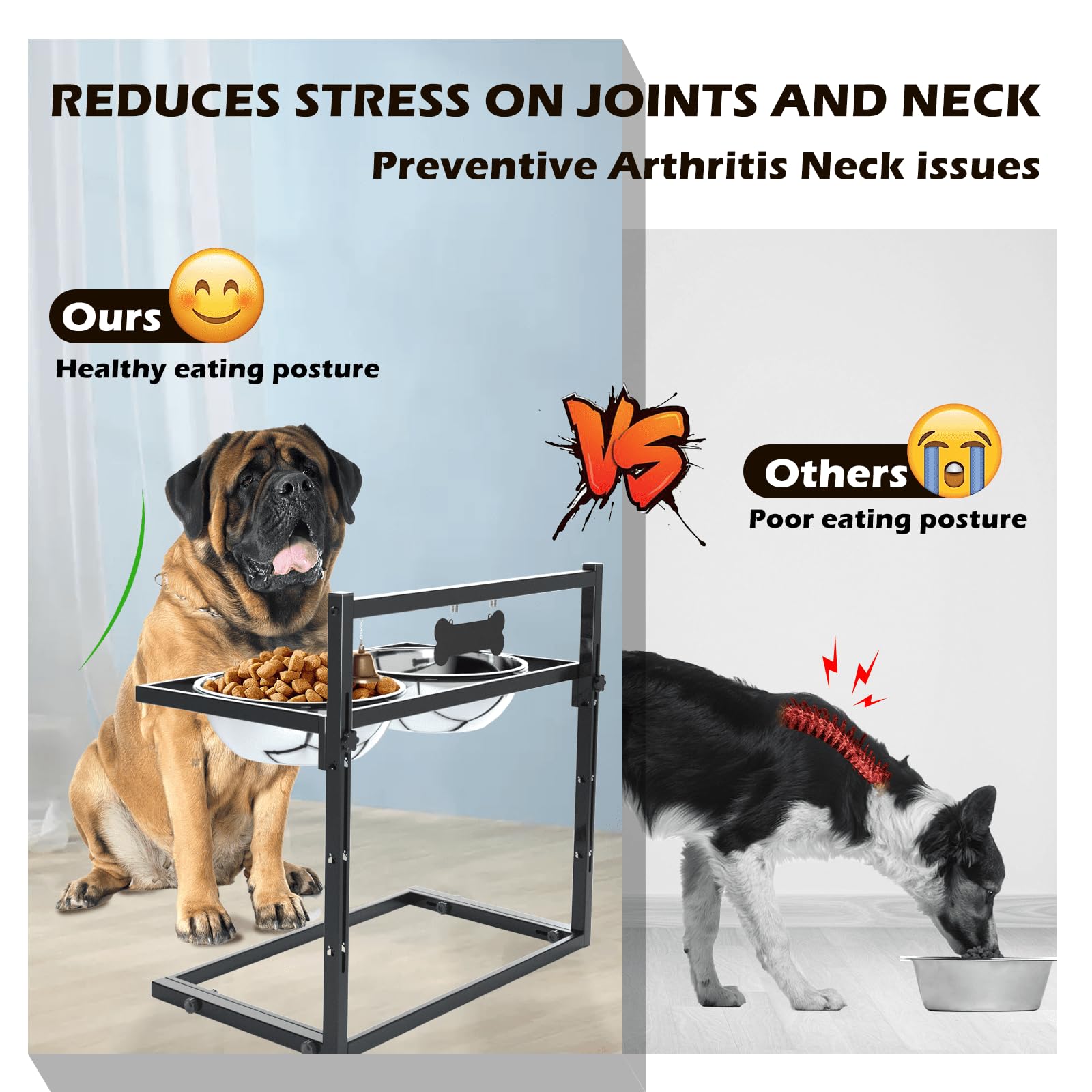 SHAINFUN hauteur ajustable pour chien, adaptation précise à sa morphologie.