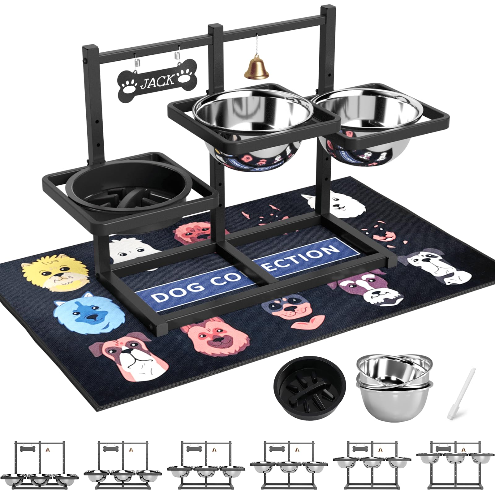 Support SHAINFUN pour gamelles élevées triple, pratique et stable.