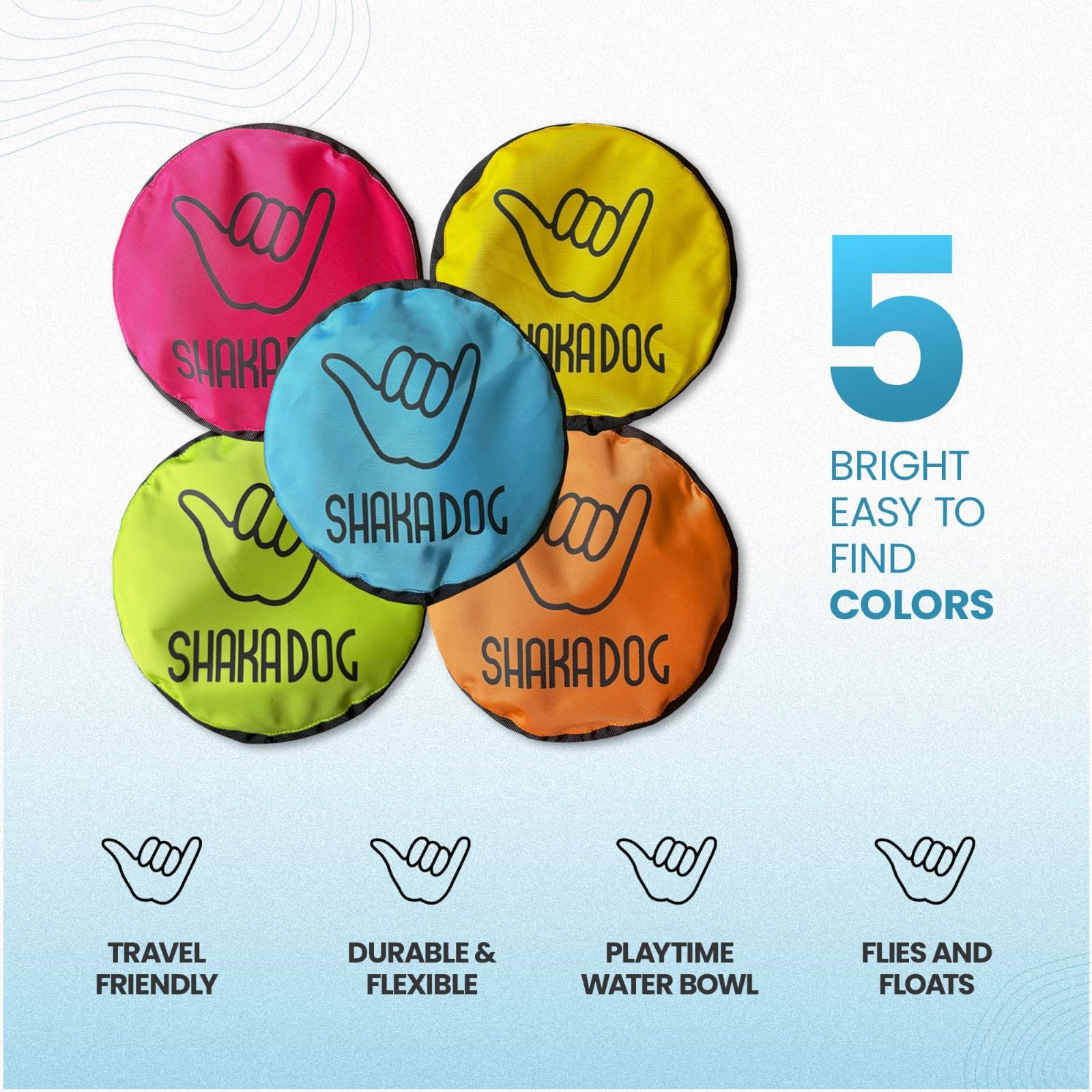 Disque durable Shaka ZippyToss avec prise sûre même mouillé grâce au rebord.