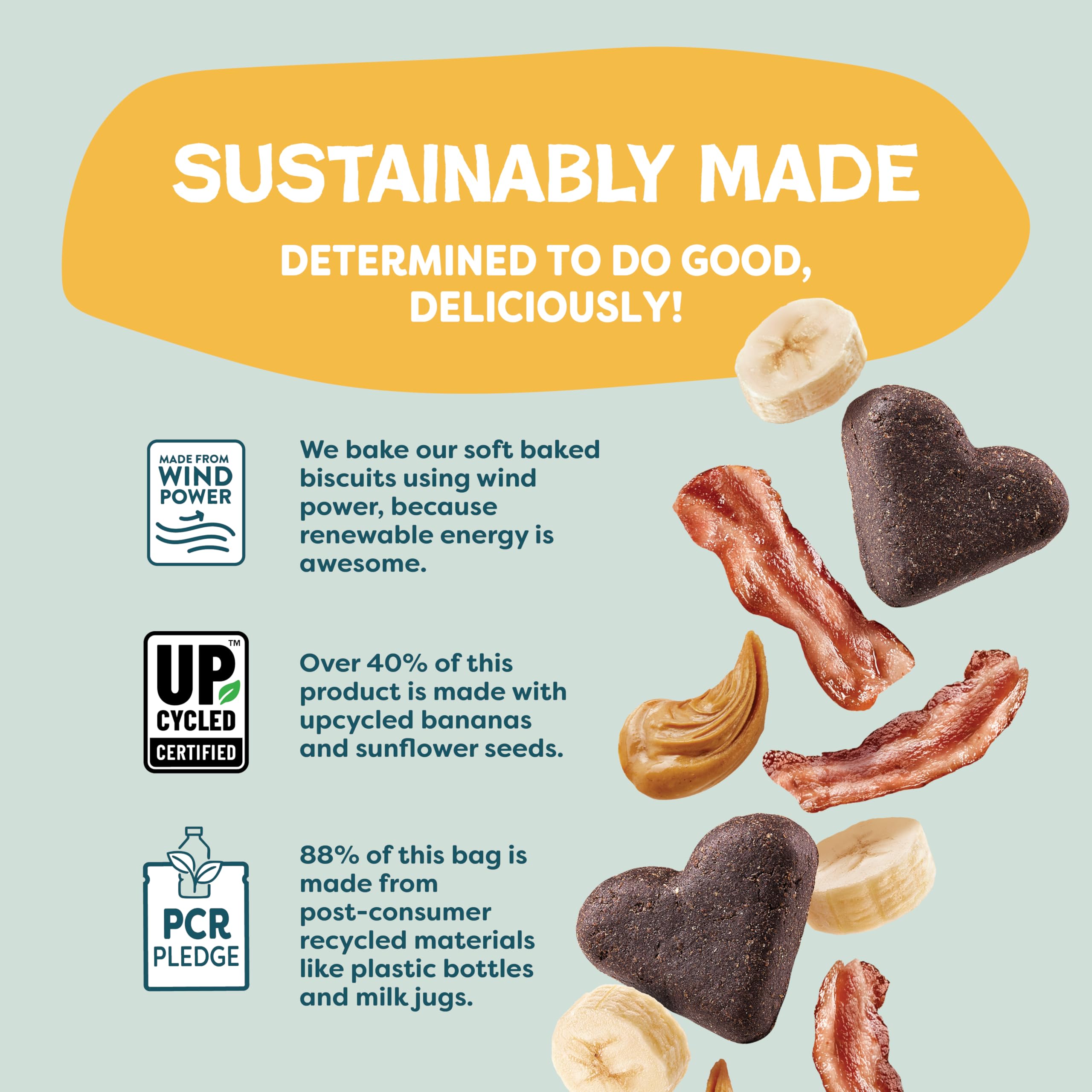Emballage durable – Shameless Pets Bananas for Bacon, respectueux de l'environnement.