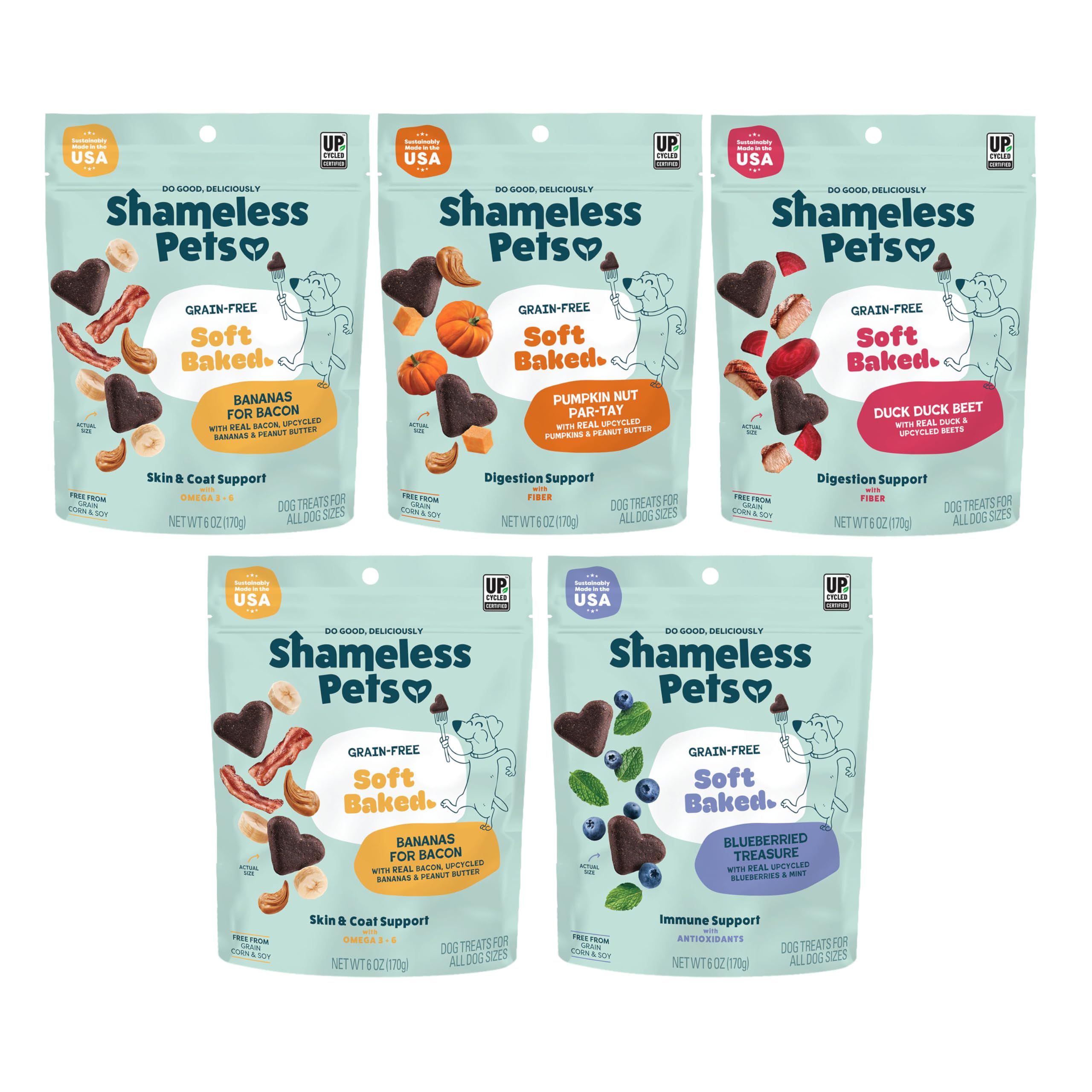 Gâteries Shameless Pets pour chien, emballage 5 paquets, idéale pour l'entraînement