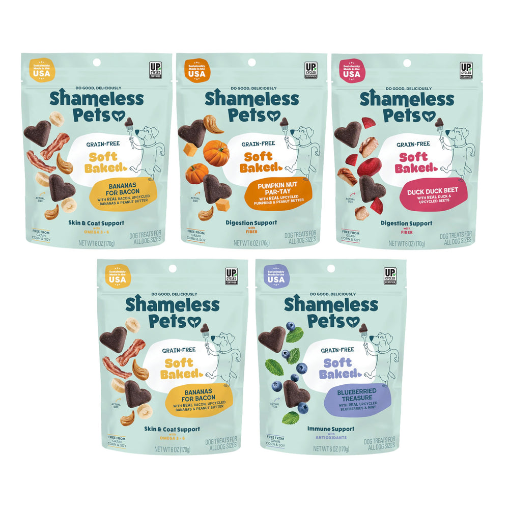 Gâteries Shameless Pets pour chien, emballage 5 paquets, idéale pour l'entraînement