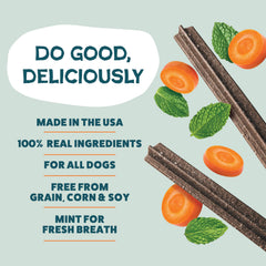 Shameless Pets Carrate Chomp: carottes et huile de saumon, formulation naturelle sans céréales.
