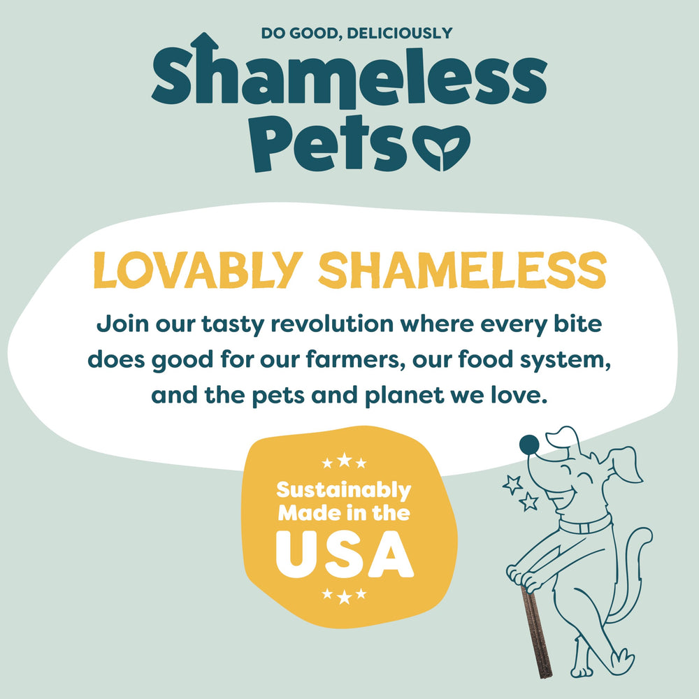 Fabrication aux Etats-Unis des friandises Shameless Pets