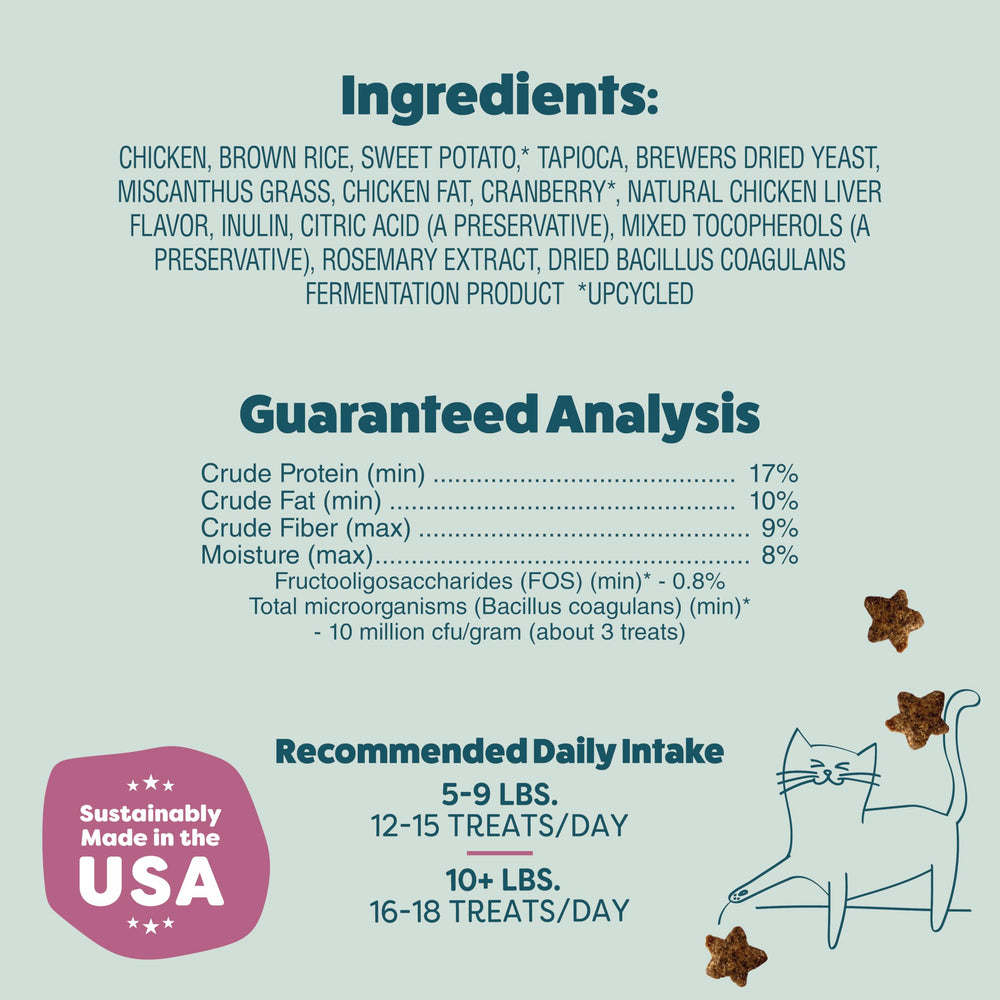 Friandises sans maïs ni soja Shameless Pets, option légère pour les animaux.