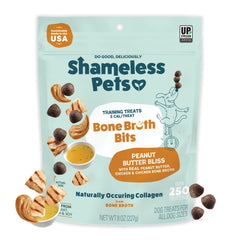 Friandises Shameless Pets Entretien Bouillon d'Os, emballage 8oz, récompense pratique.