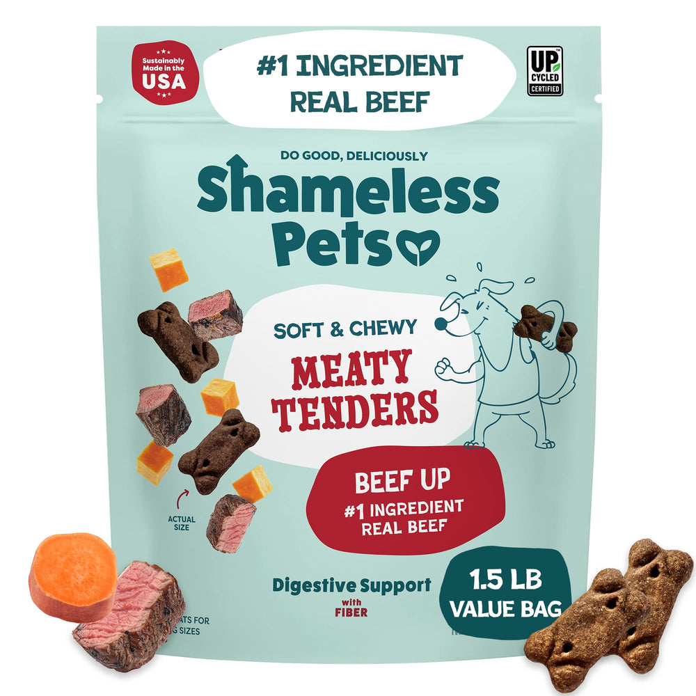 Shameless Pets Beef Up Meaty Tenders : friandises-moelleuses-boeuf-tendres pour chiens.
