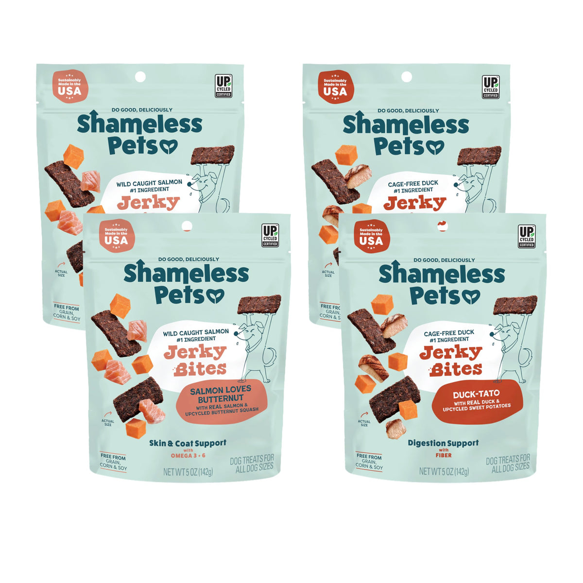 Shameless Pets Jerky Bites Moo Lobsta : friandise avec vraie viande, soutien pelage et peau.