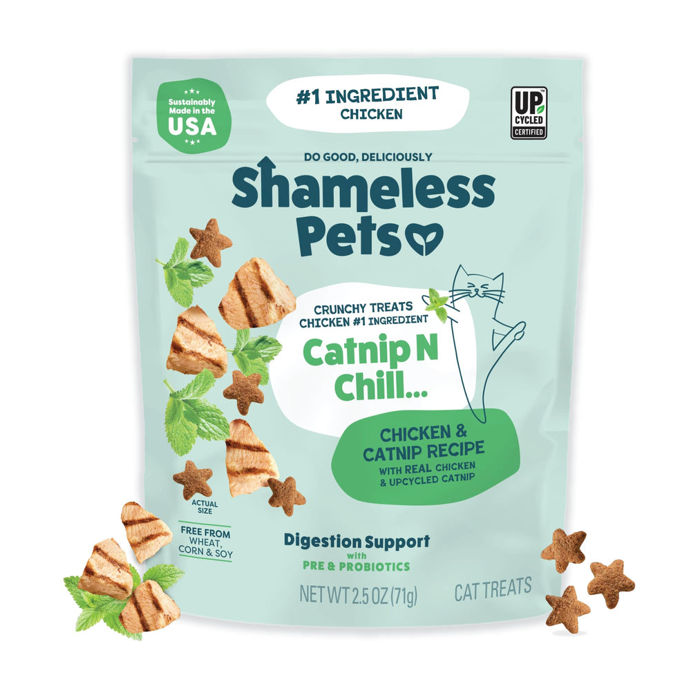 Shameless Pets croquettes chat – paquet croquant, snack sain pour chats d'intérieur.