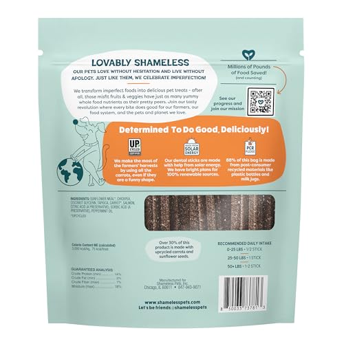Shameless Pets sachet 32 batonnet-dentaires, format pratique pour les chiens.