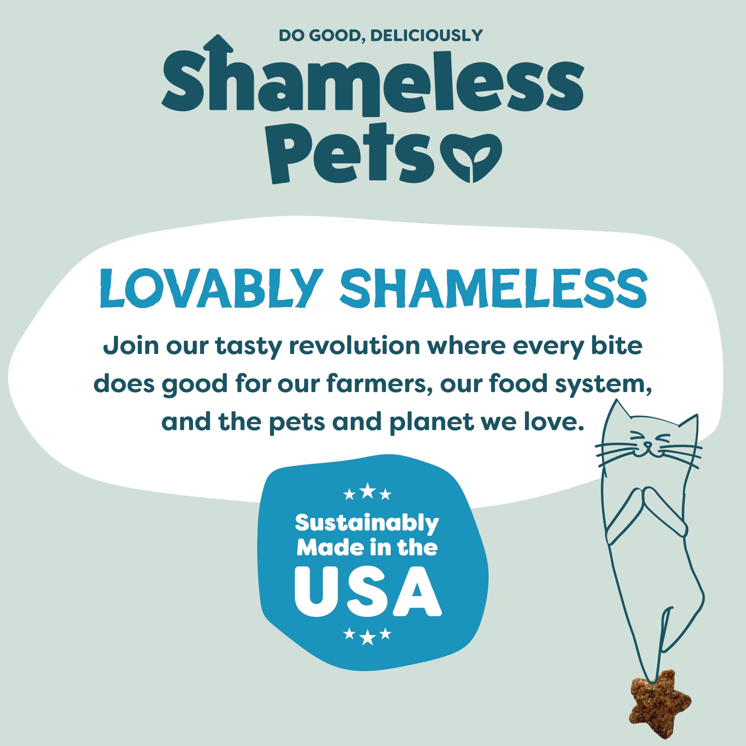 Sans maïs et sans soja dans les friandises Shameless Pets.