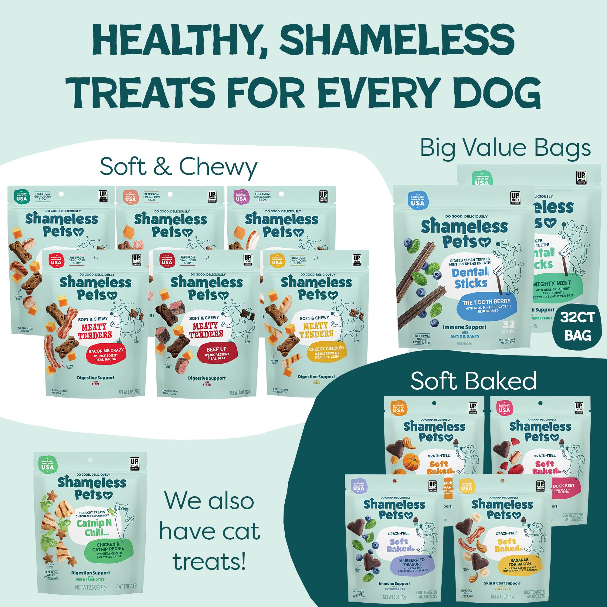 Shameless Pets Triple Mint – option saine pour la routine dentaire du chien.