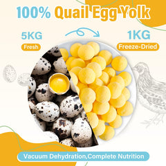 SHANDR morceaux oeuf-caille seche, texture croquante pour chiens et chats.