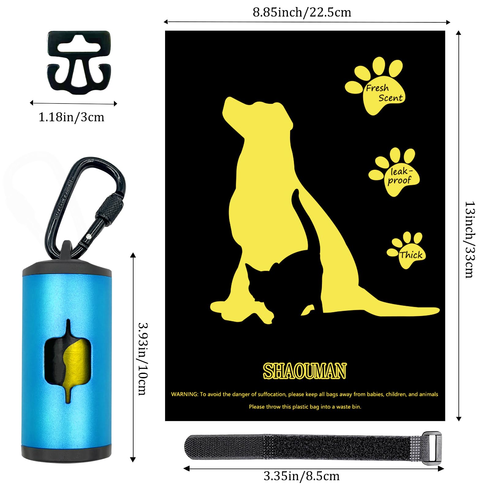 SHAOUMAN systèmes lavande inclus pour contrôle des odeurs et déchirure facile