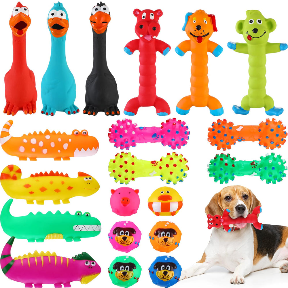 Jouet Shappy pour chien qui couine avec animaux variés, idéal pour le jeu interactif.