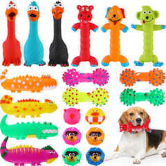 Jouet Shappy pour chien qui couine avec animaux variés, idéal pour le jeu interactif.