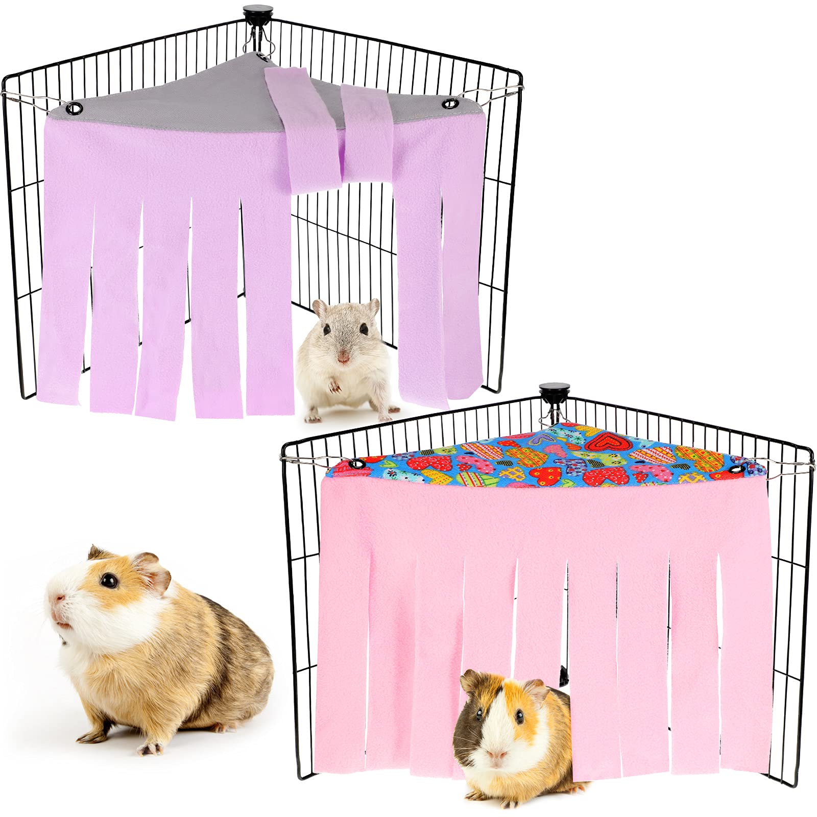 Hamac-refuge peluche Shappy gris et rose, offre un endroit douillet pour se reposer.