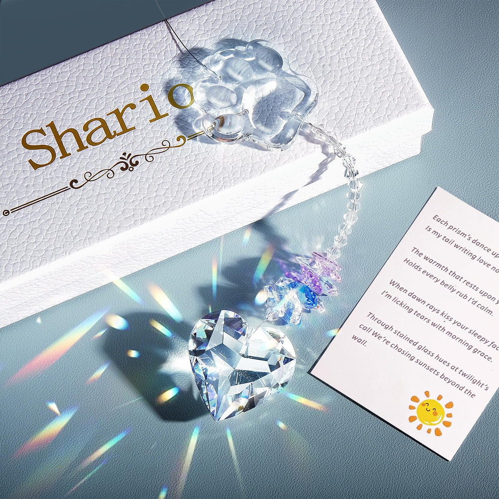 Empreinte de patte gravée sur cristal Shario, présence aimée.