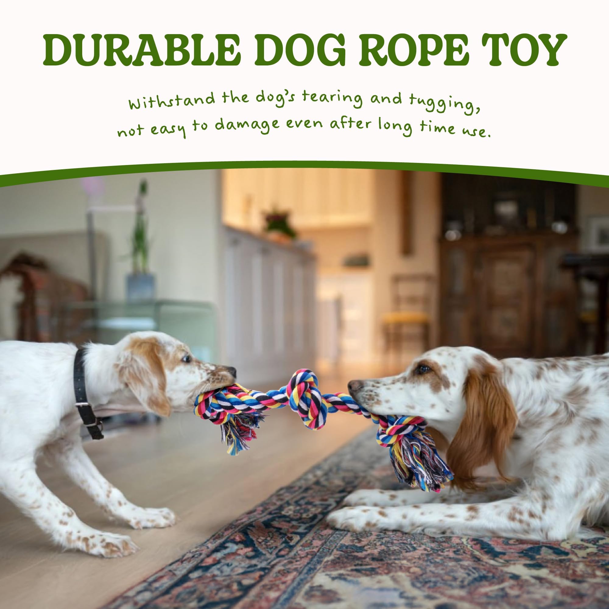 SHARLOVY corde à noeuds 3-noeuds chien grand, tissage robuste pour jeux.