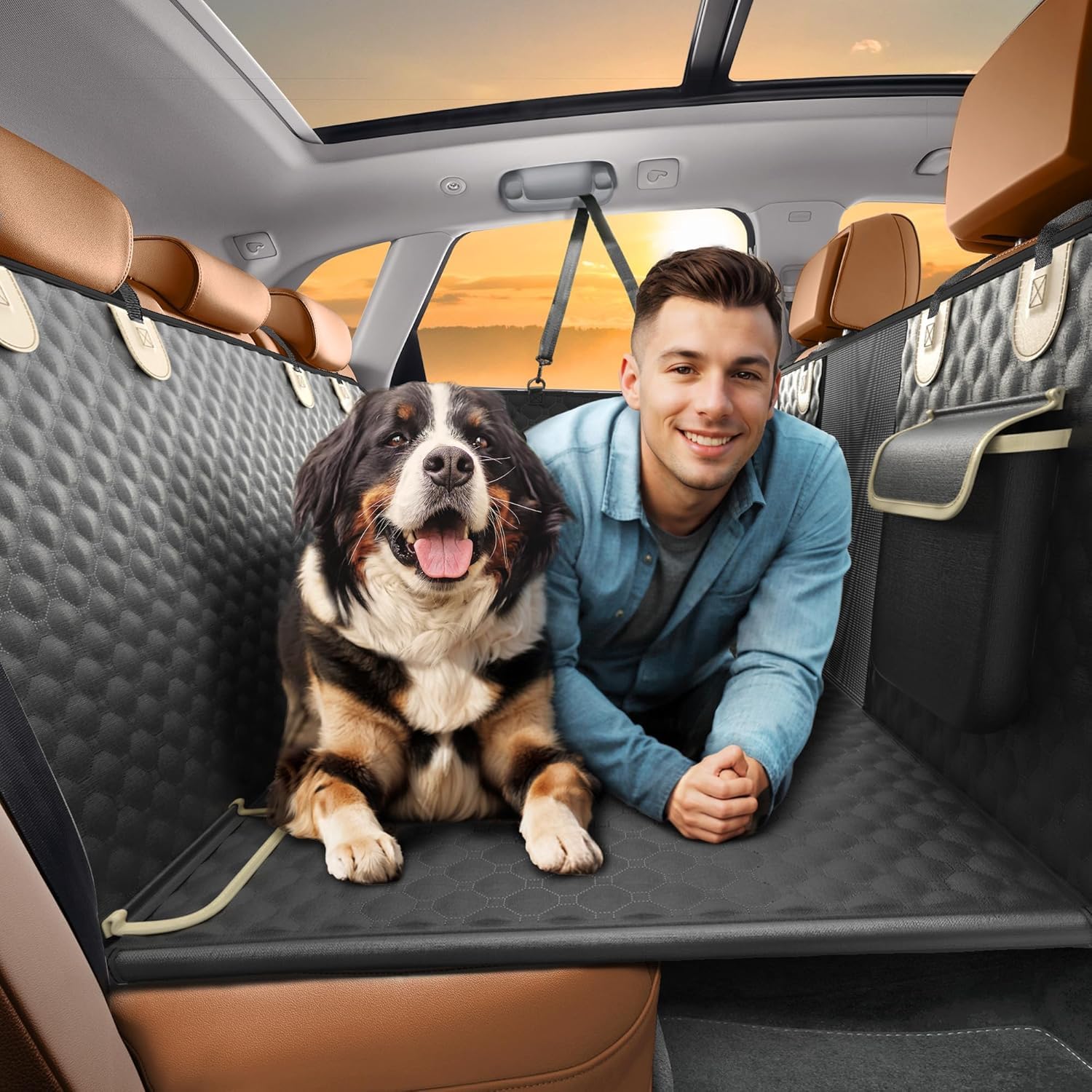 SHARLOVY extension-siège-arriere-chien, offre plus d'espace et liberté de mouvement pour votre chien.