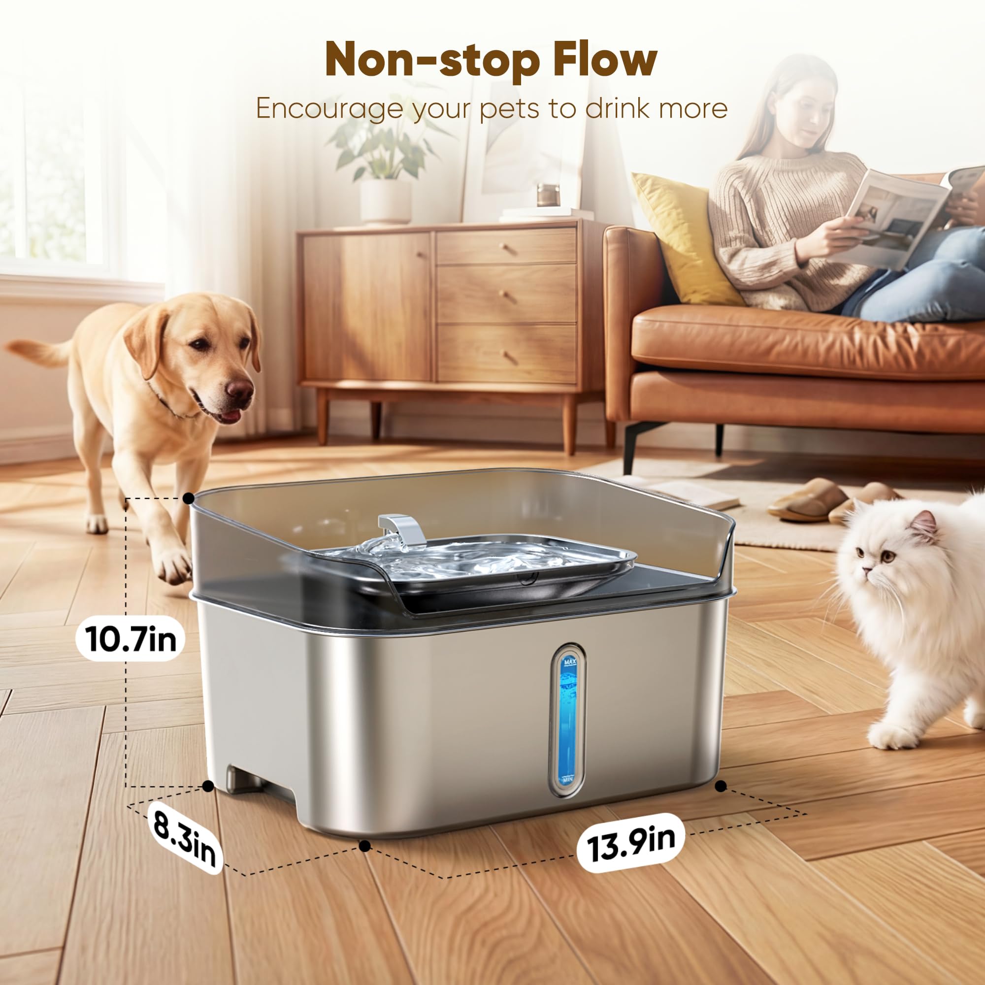 SHARLOVY flux-lateral-fontaine-eau – flux latéral pour réduire les gouttes.