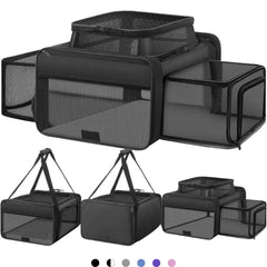 SHARLOVY transporteur chat 3 cotes extensible offrant plus d'espace en voyage.
