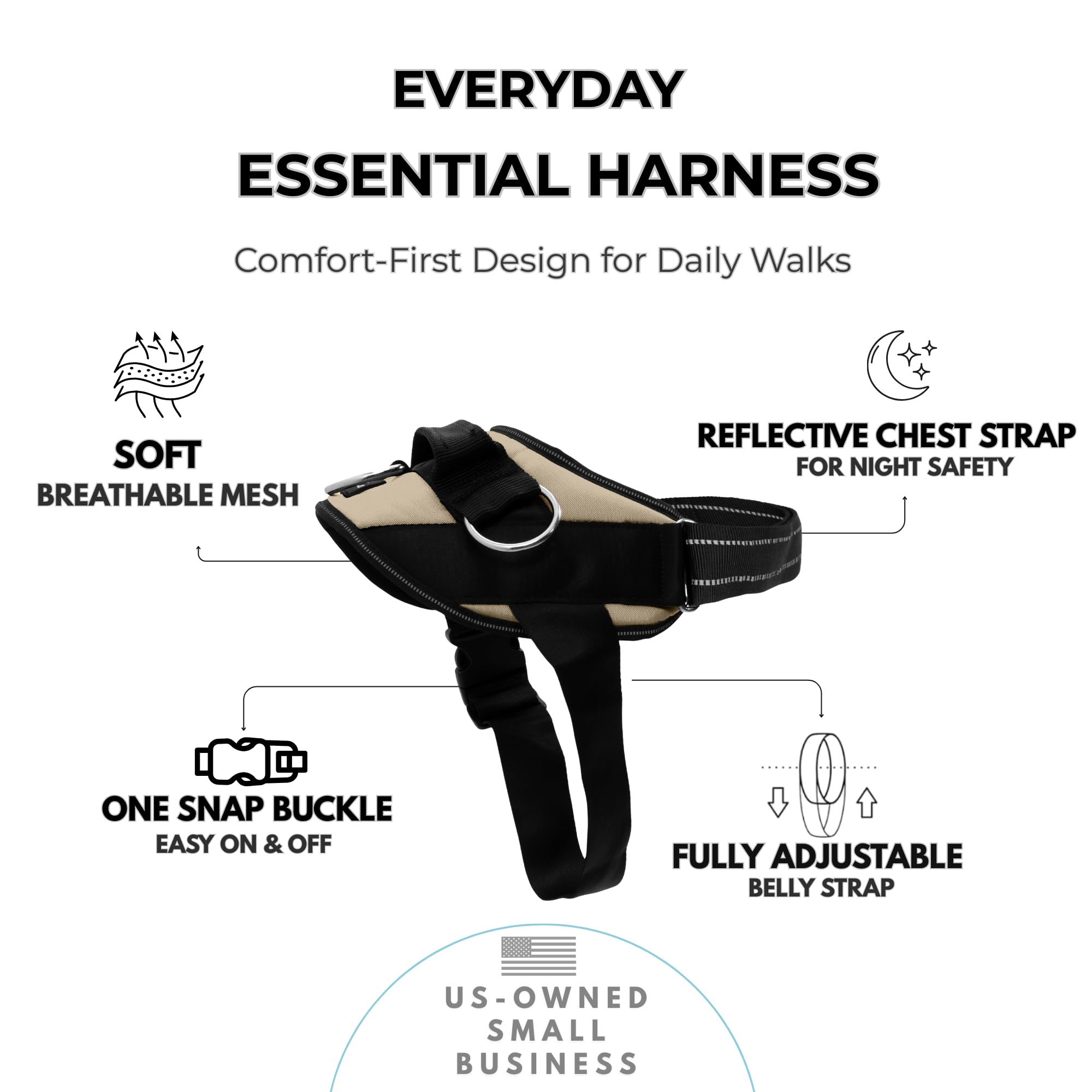 SHAWNCO harnais essential avec poignée en nylon pour une prise sûre.