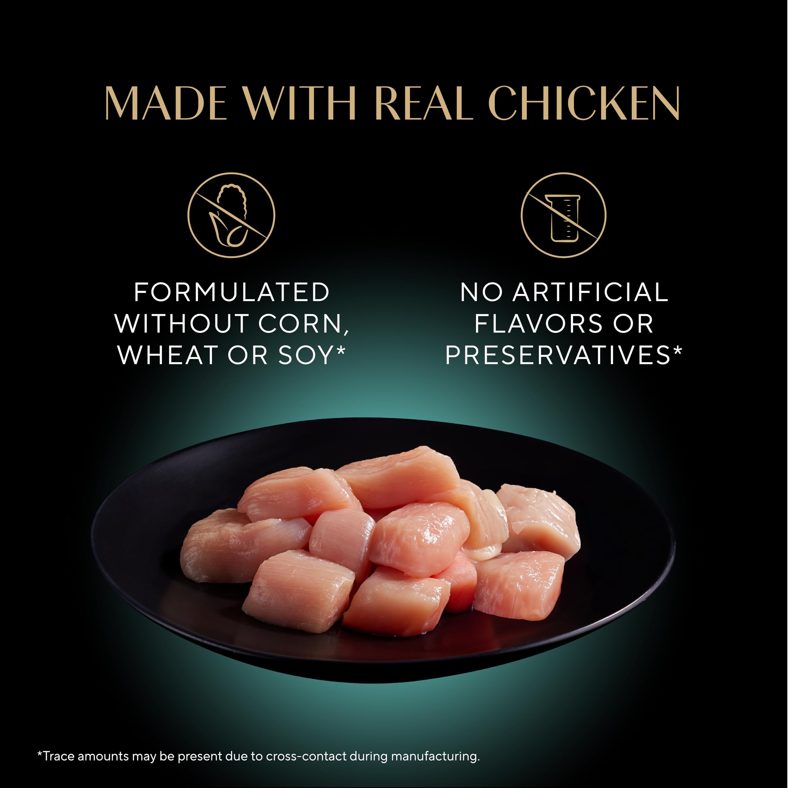 Ingrédients de qualité – poulet réel dans chaque bouchée Sheba.