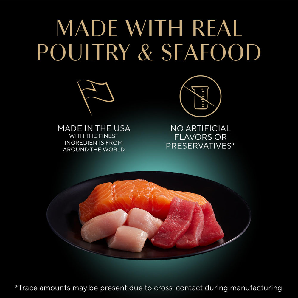 Sheba Perfect Portions Dinde en sauce, texture tendre et protéines savoureuses.