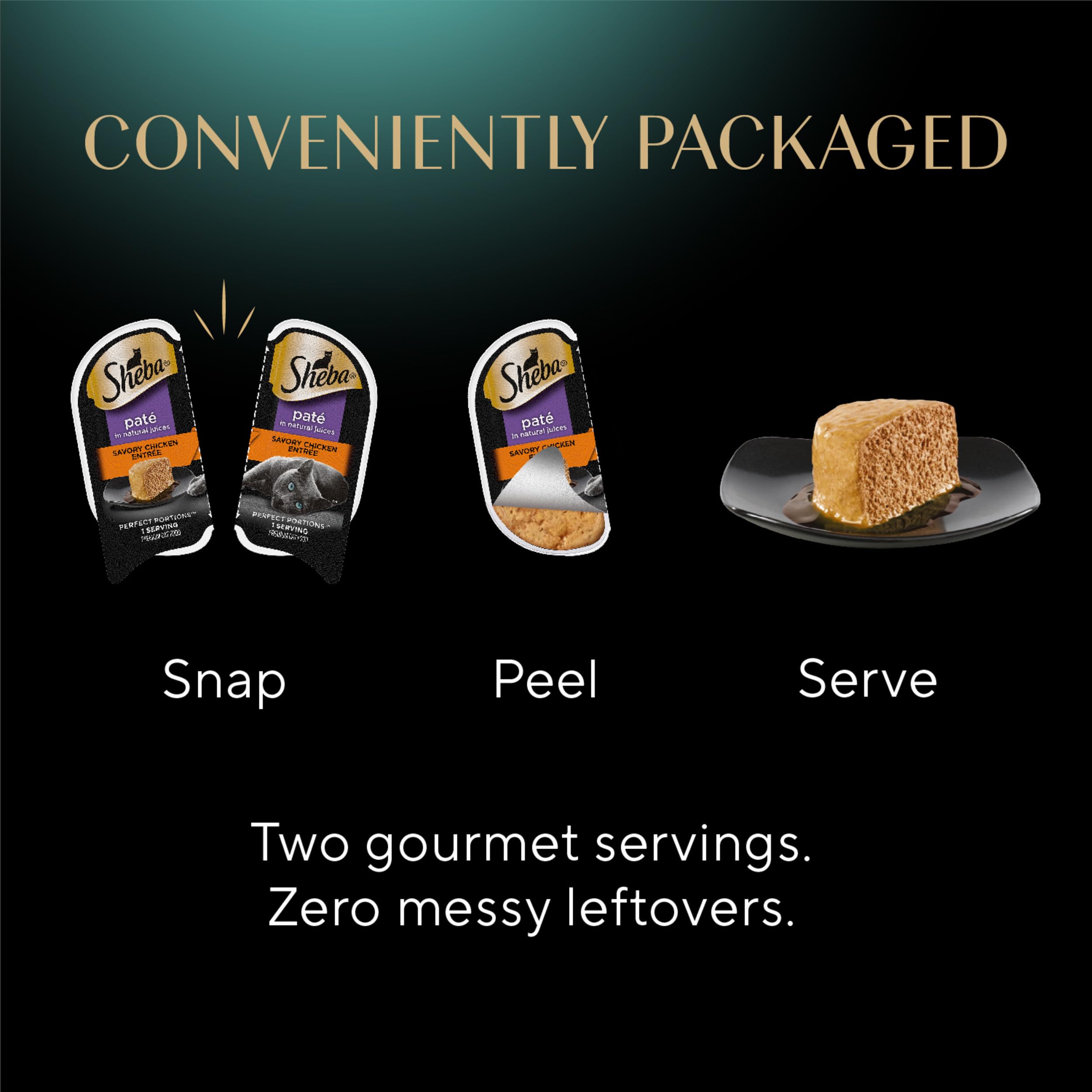 Recette sans grains dans Sheba Perfect Portions pour choix naturel.