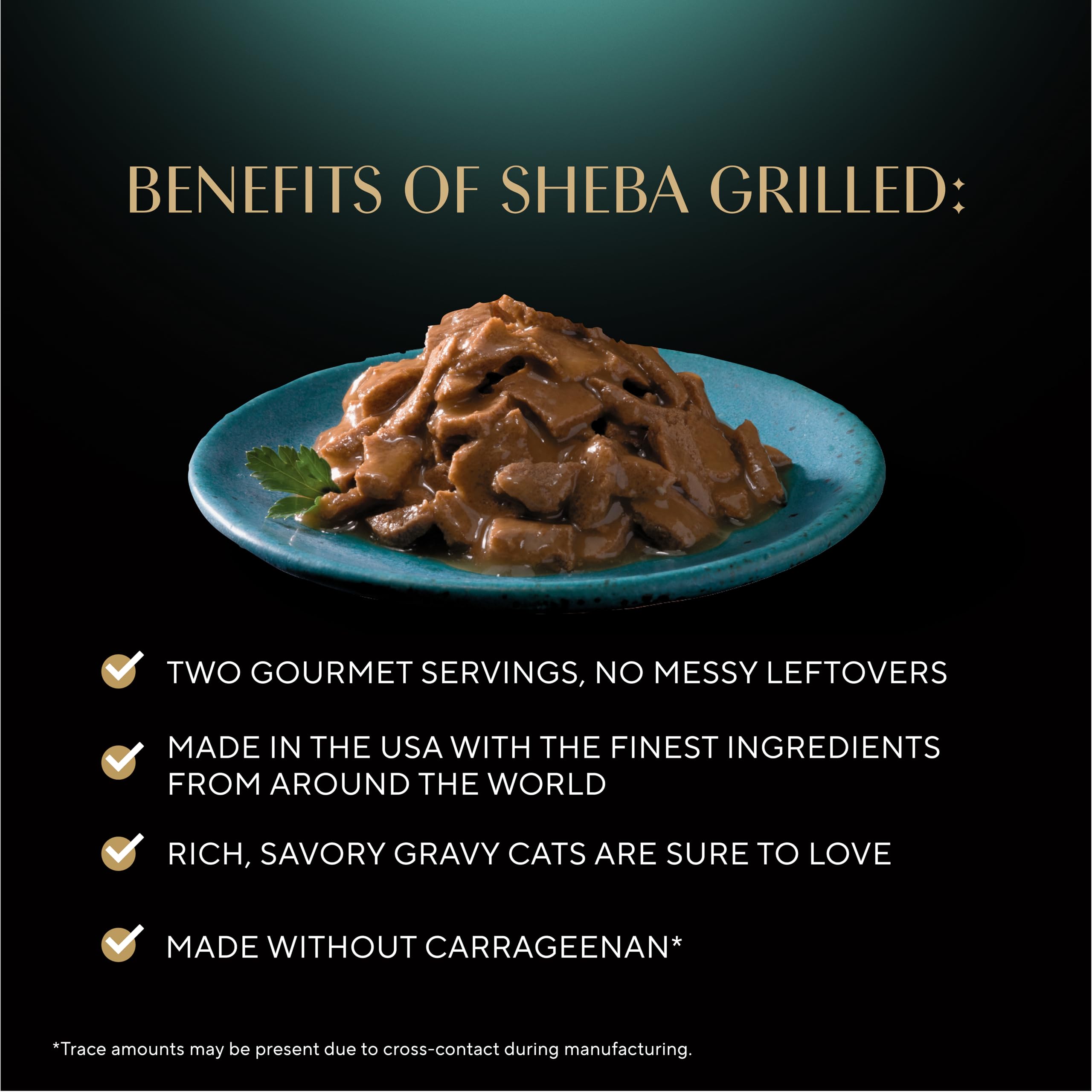 Poulet mariné dans jus, repas gourmet Sheba pour chat.