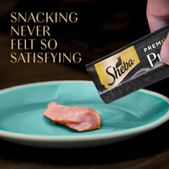 Tube Sheba Premium Purée Chat poulet rôti, format pratique et hygiénique.