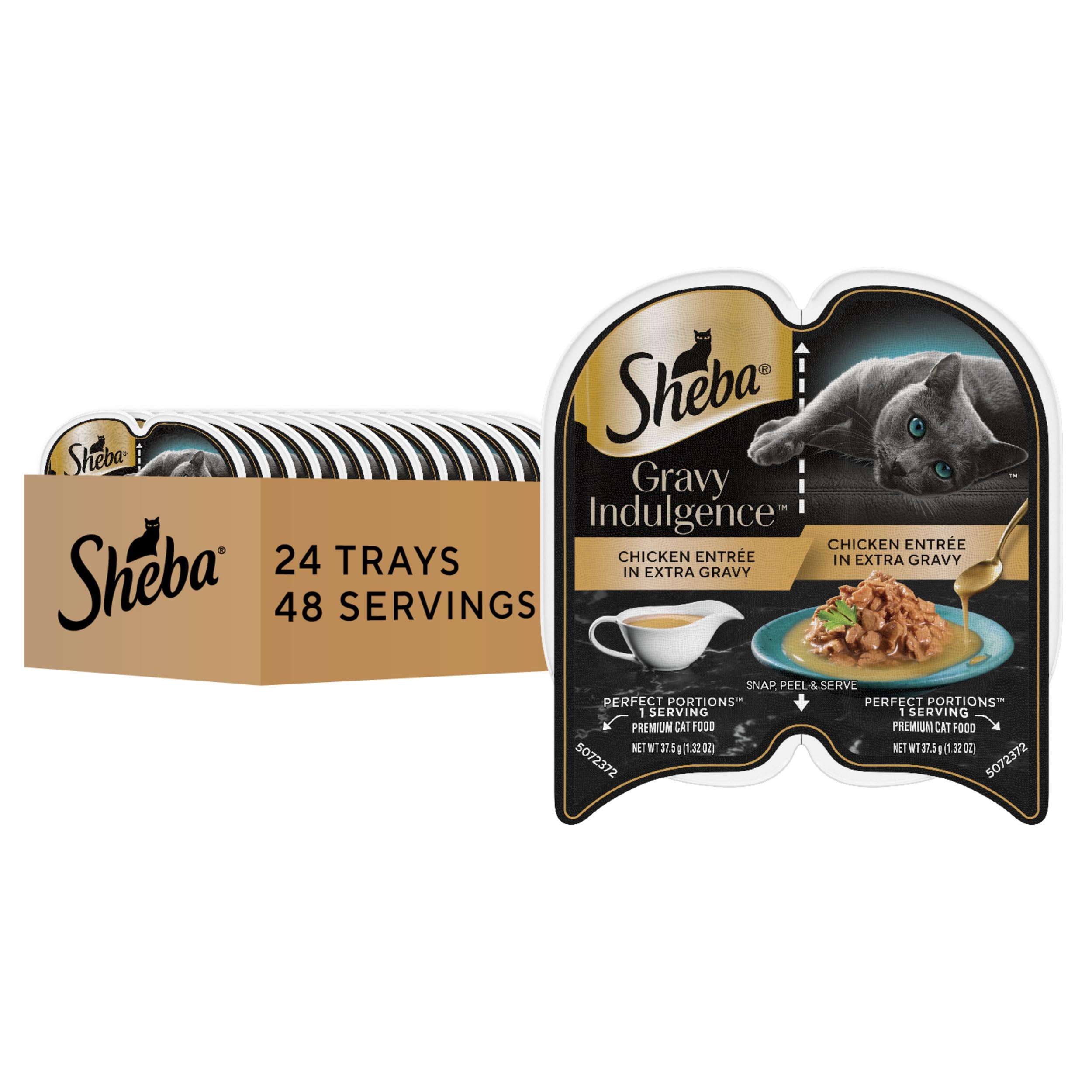 Sheba Gravy Indulgence: poulet en entrée dans une sauce extra savoureuse.