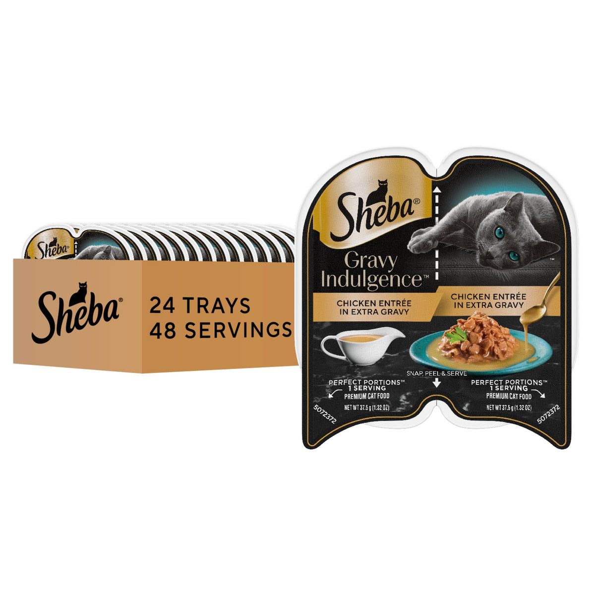 Sheba Gravy Indulgence: poulet en entrée dans une sauce extra savoureuse.
