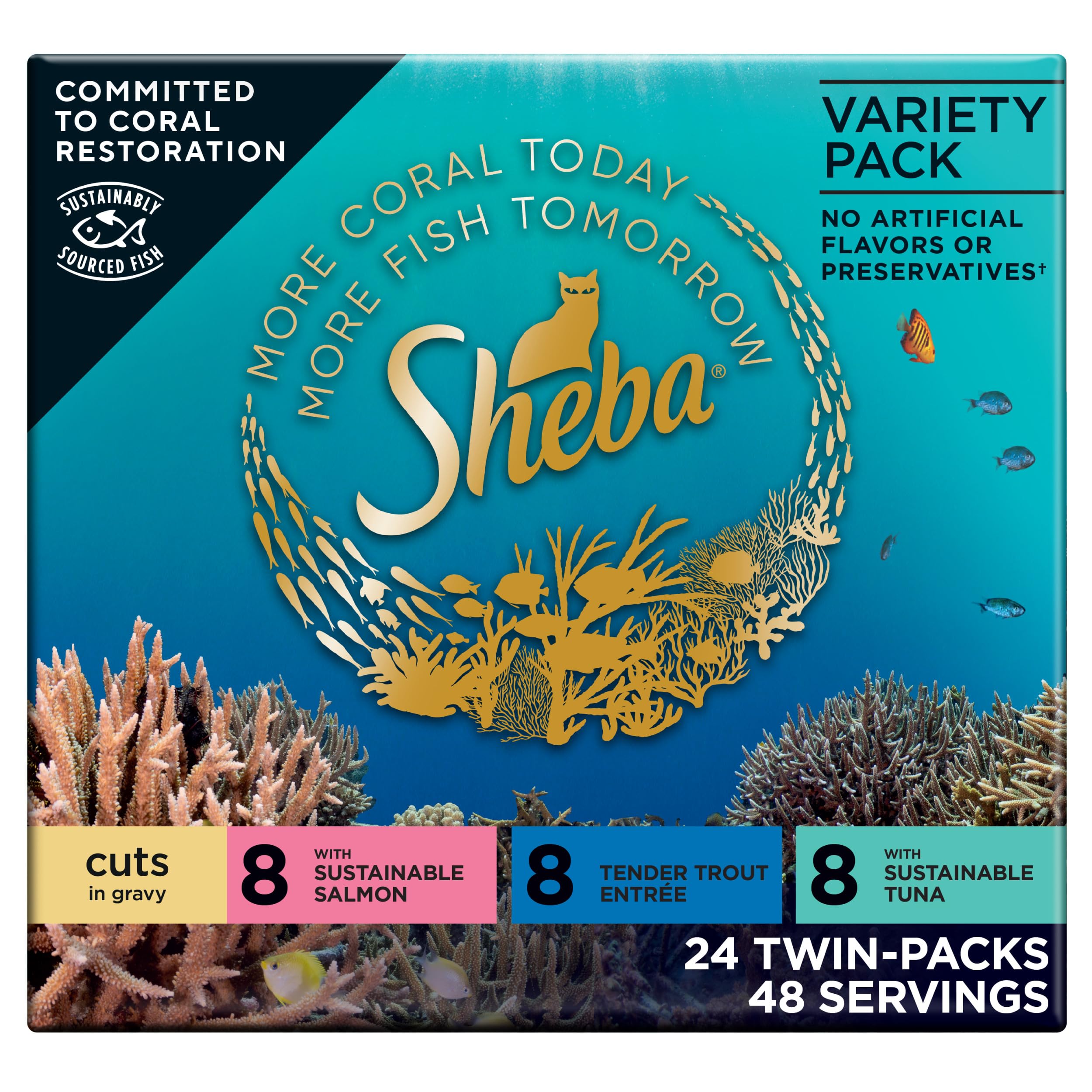 Sheba saumon durable en sauce, bouchée savoureuse pour chat