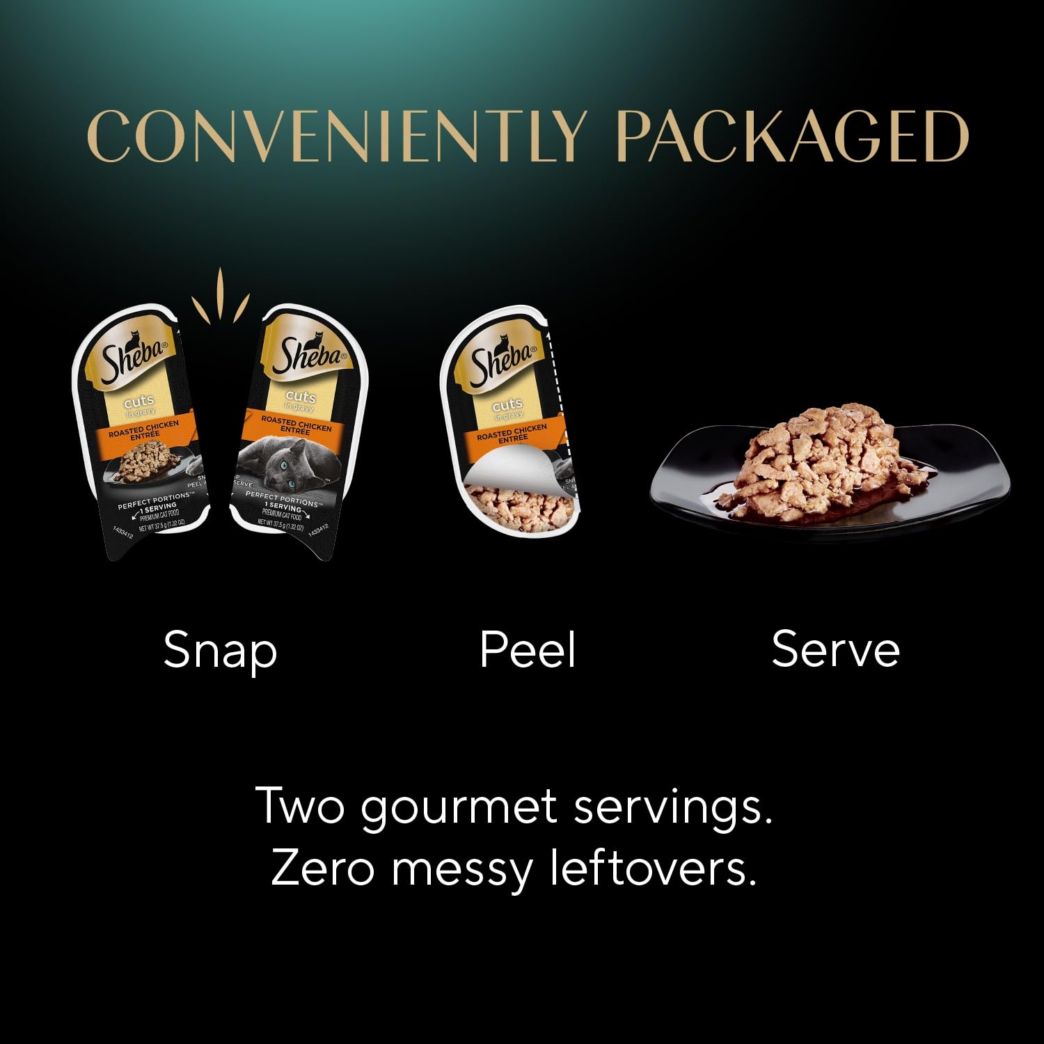 Service rapide avec thon en sauce, option pratique pour chats gourmands.