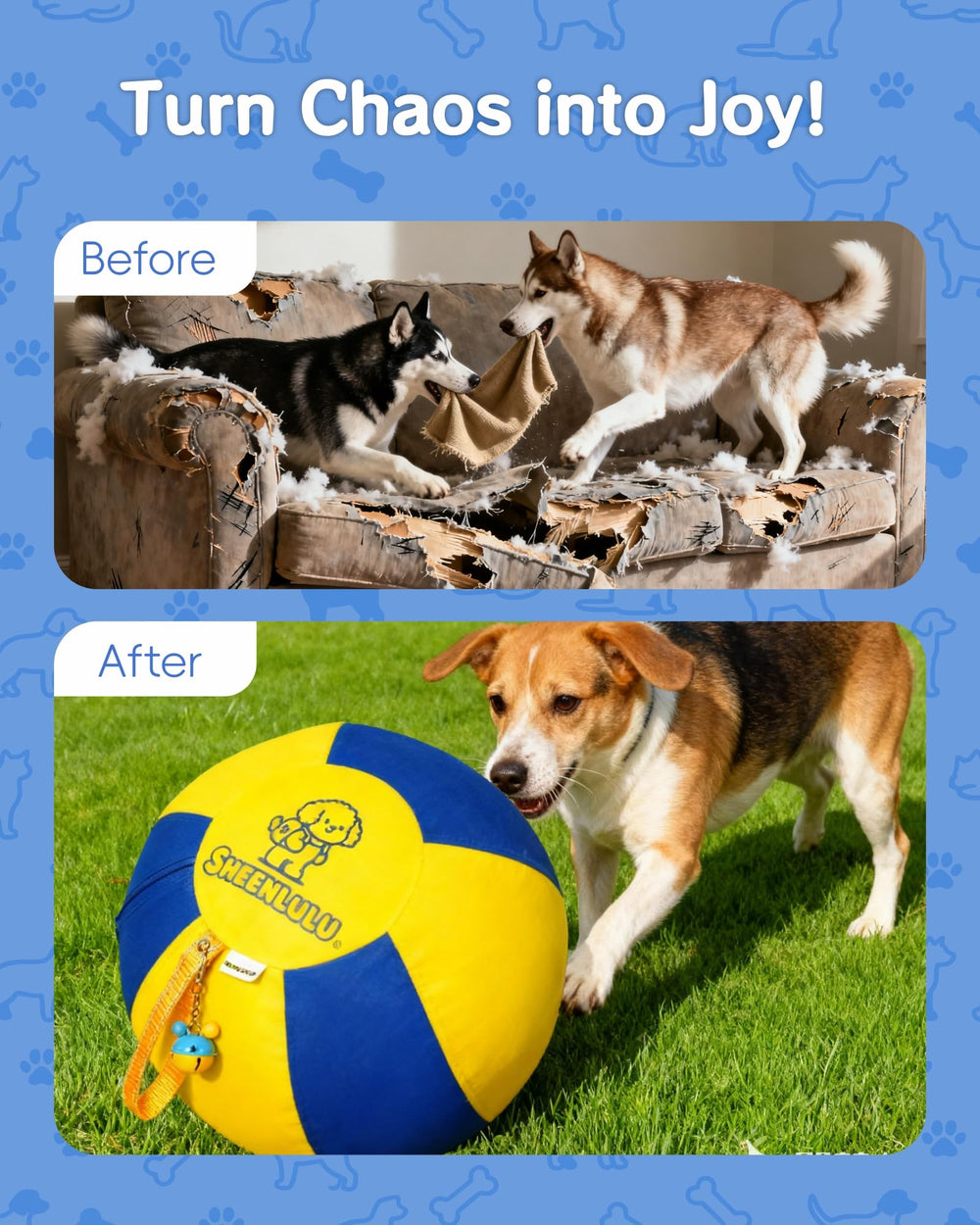 SHEENLULU Ball fermeture semi-cachee, jeu sûr pour petites pattes.