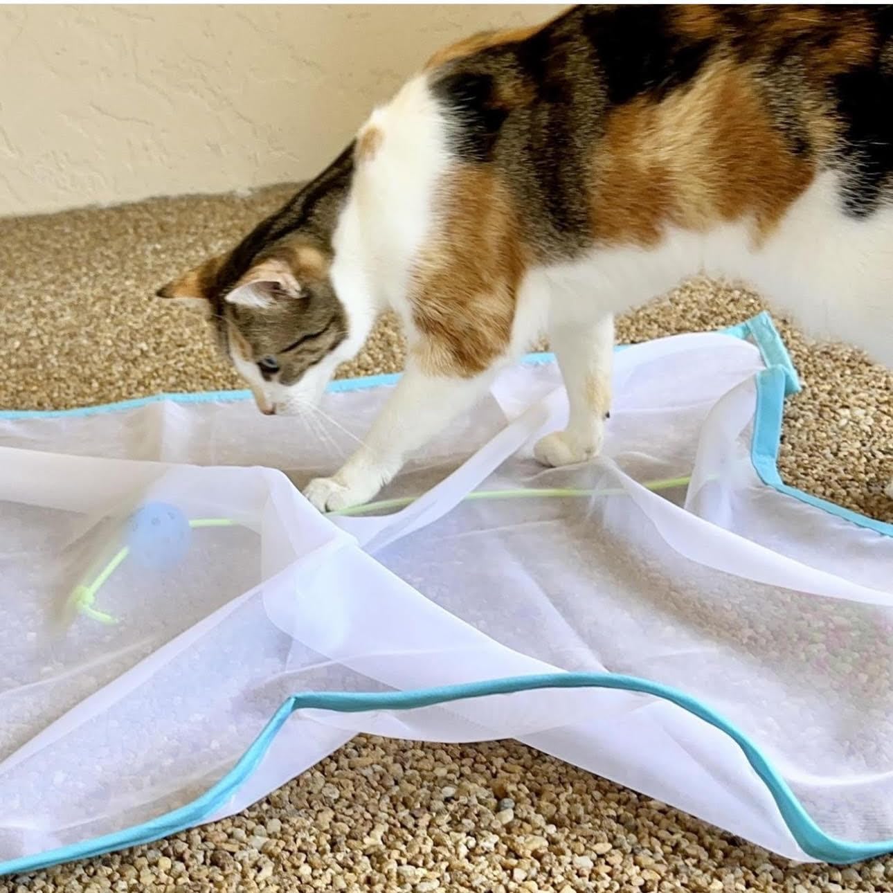 Sheer Fun For Cats: fixations auto-agrippantes assurent une fixation sécurisée sous meuble