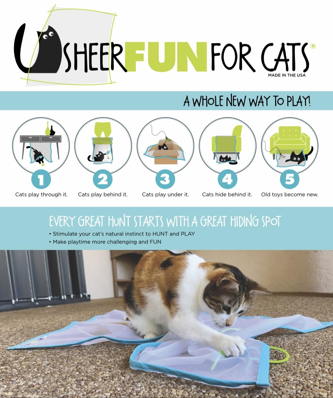 Sheer Fun For Cats: tapis de jeu pour chats, facile à déplacer et polyvalent