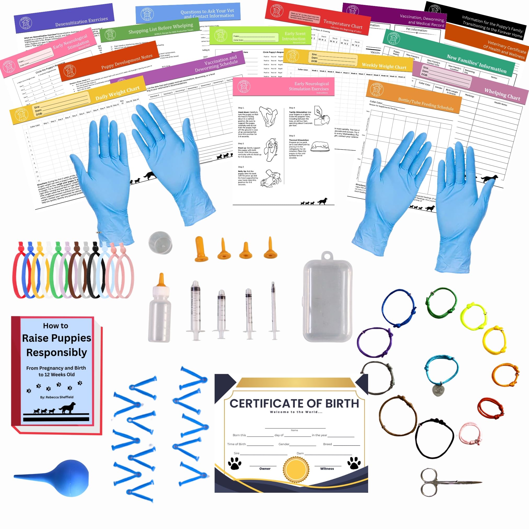 SHEFFIELD SS SHOP kit-naissance-chiot-64pieces: solution pratique pour accompagner la naissance.