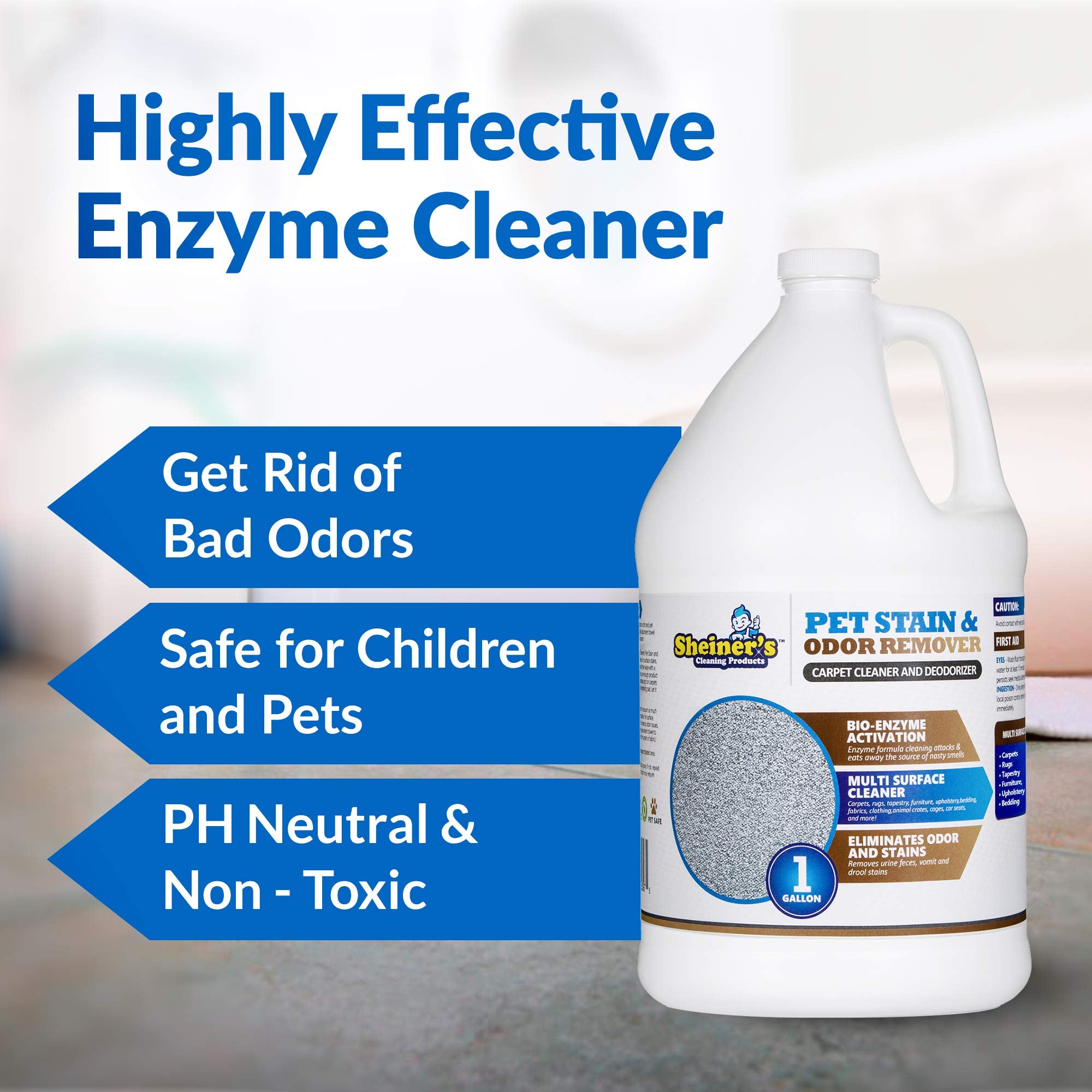Taches sur tapis traitées par Sheiner's enzyme efficace.