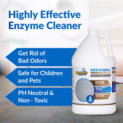 Taches sur tapis traitées par Sheiner's enzyme efficace.