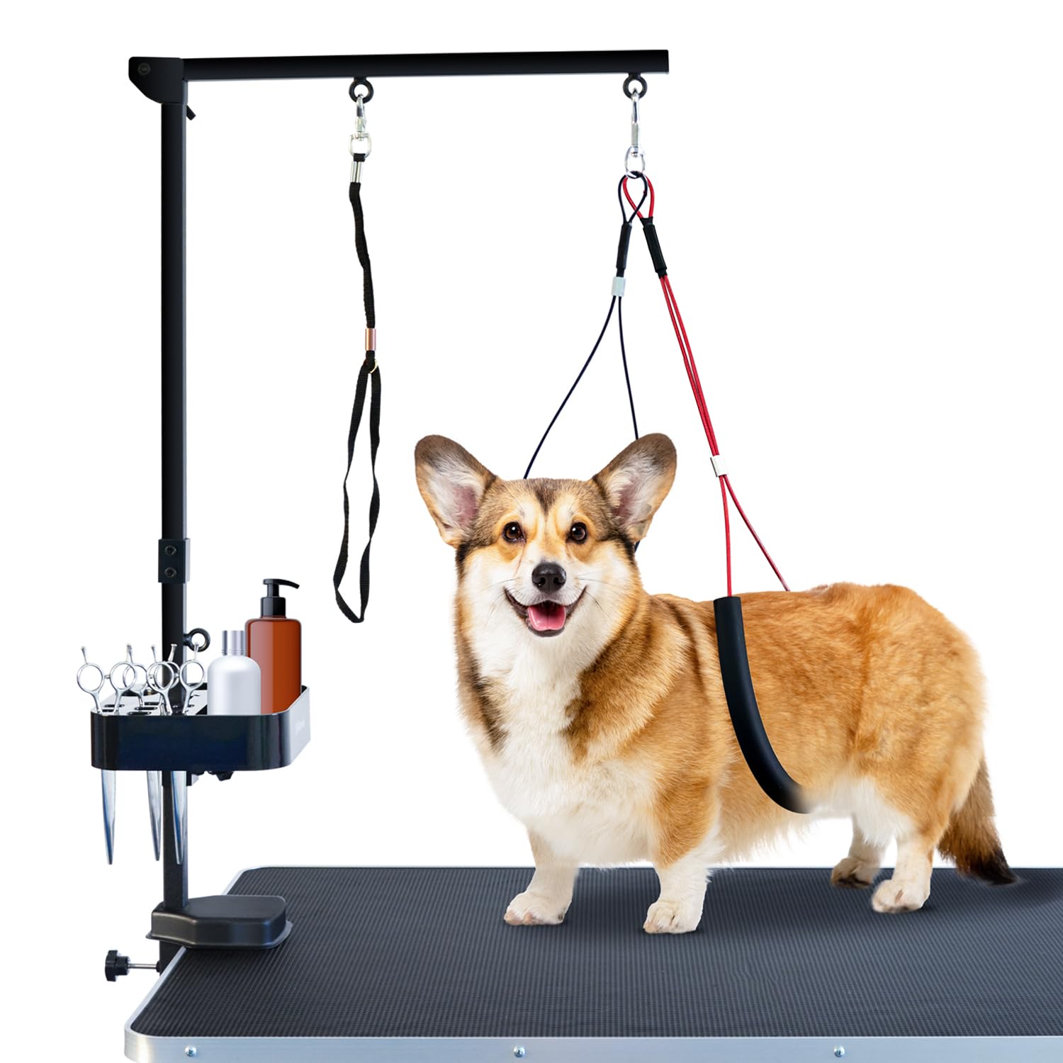 SHELANDY bras de toilettage pour chiens – hauteur réglable pour stabilité.