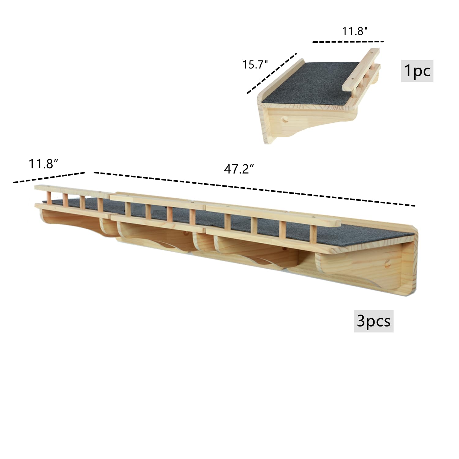 SHENGOCASE balcon moquette-feutre - friction et confort pour les pattes.