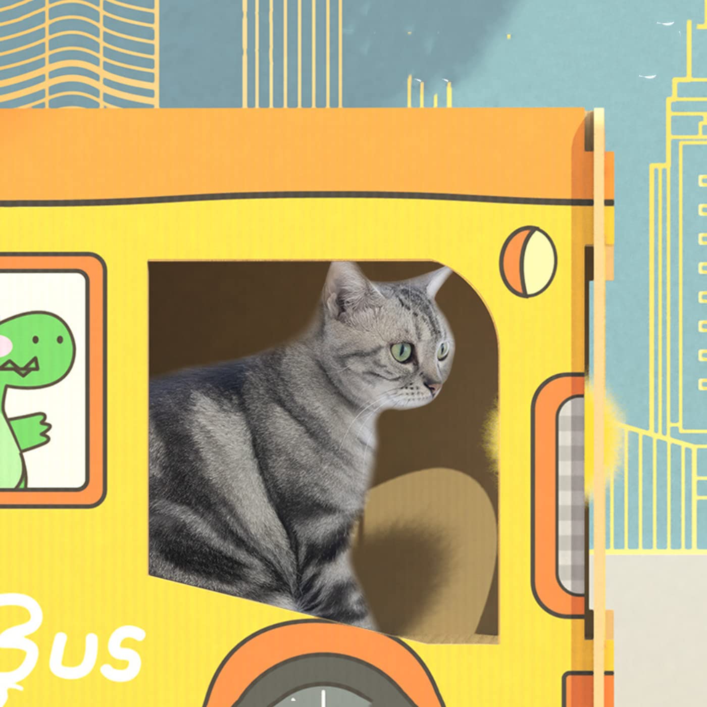 SHENGOCASE bus-chat utilisation quotidienne : tout-en-un pour griffage et repos