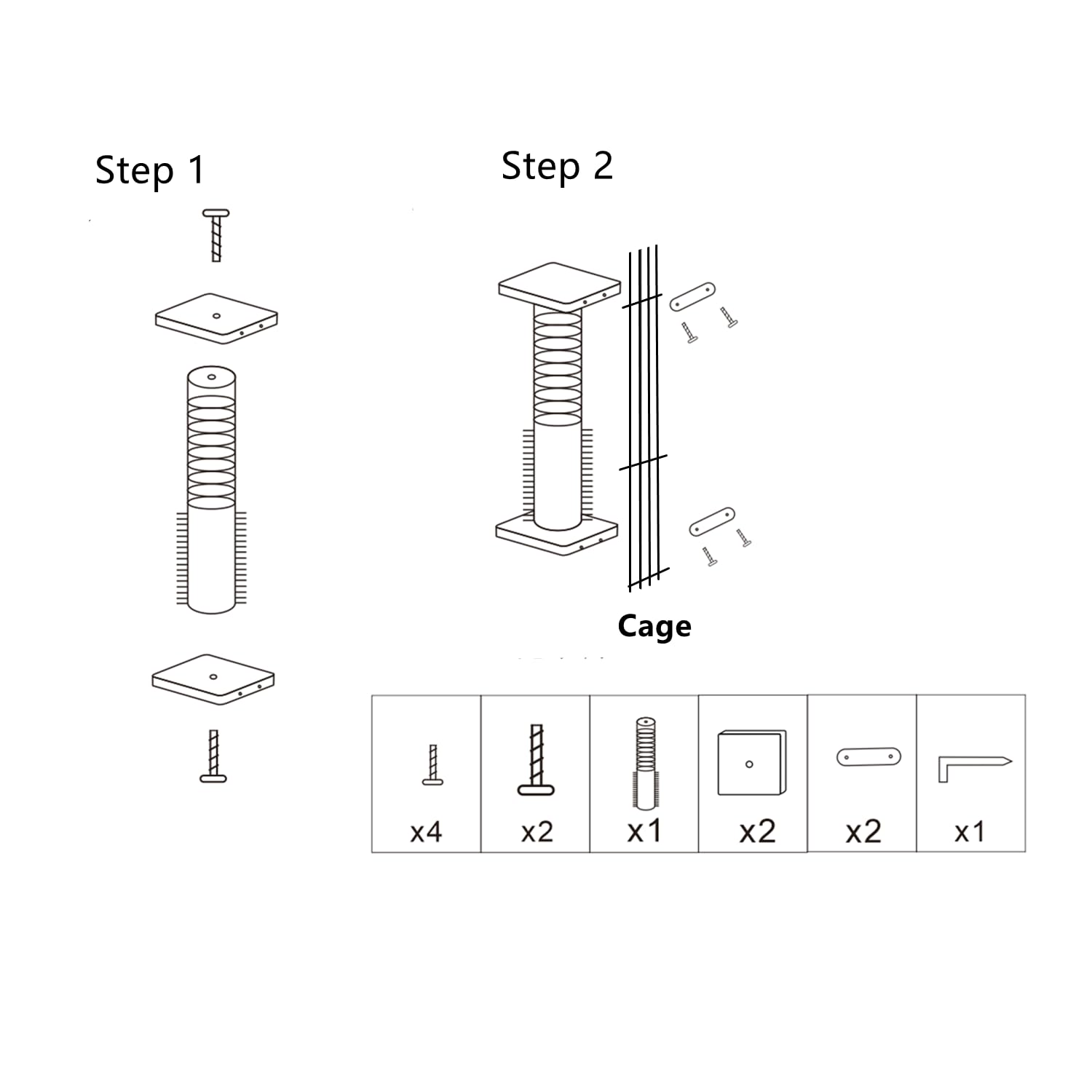 Gain de place: poteau compact s'adapte à la plupart des cages