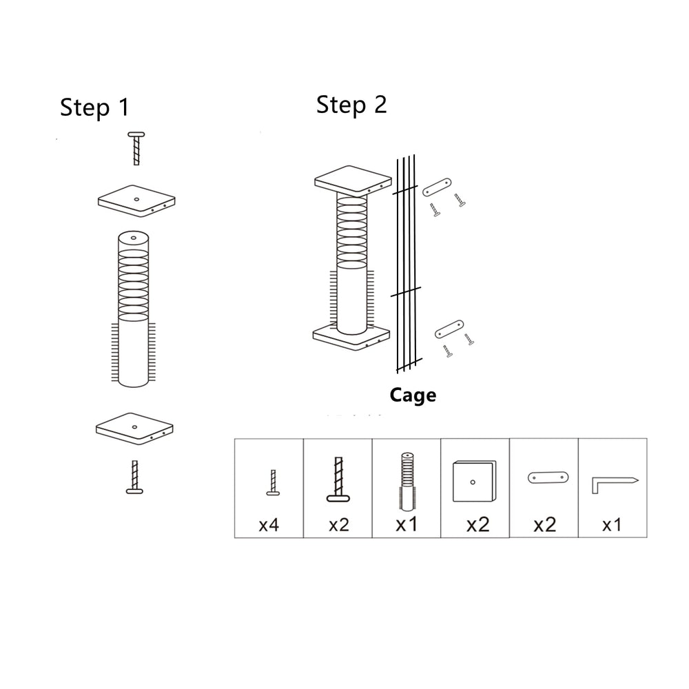 Gain de place: poteau compact s'adapte à la plupart des cages