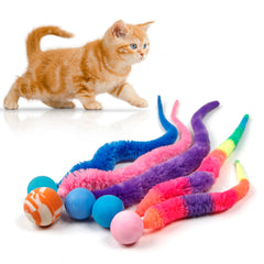 Jouet SHENGSEN balle rebondissante avec queue pour chats, stimule l’activité physique.